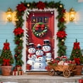 thumbnail image 3 of Christmas Door Curtain Decoration Multicolor Lifelike Christmas snowman and Cartoon Kitten Elements for Door Cover Party Gift Holiday Xmas Door Wall Decorations Indoor Outdoor, 3 of 4