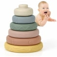 thumbnail image 1 of Baby Squeeze Nesting Toys Silicone Stacking Rings Stacker Soft Building Circle, 1 of 2