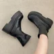 thumbnail image 2 of Botas gruesas hasta la rodilla para mujer, botines largos de caballero sin cordones a la moda, zapatos planos con plataforma para Otoño e Invierno, 2 of 5