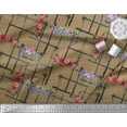 thumbnail image 2 of Soimoi Brown Silk Fabric Geometric & Rose Floral Fabric Prints By Yard 42 Inch Wide, 2 of 3