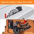 thumbnail image 4 of Table Saw, 10 Inch 15A Multifunctional Saw with Stand & Push Stick Cutting Speed Up to 5000RPM, 90° Cross Cut & 0-45° Bevel Cut, Adjustable Blade Height, Ideal for Woodworking, 4 of 8