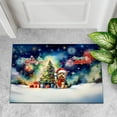 thumbnail image 4 of Merry Christmas and Happy New Year Santa Yorkshire Terrier Holiday Xmas Winter Doormat Yorkie Dog Lover Gifts Indoor Outdoor Welcome Mat - 00024, 4 of 5
