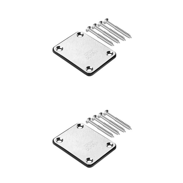 yingyy Stainless steel guitar neck joint plate Electric Guitar Neck Joint Board 4 Holes with Screws Pattern Random 1PCS 2Set