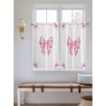 thumbnail image 2 of Valentine's Day Bathroom Window Curtain, Pink Bowknot Ribbon Modern Minimalist Art Light Filtering Coffee Kitchen Curtains, Bedroom Living Room Curtains 2 Panel 84"x54", 2 of 6