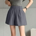 thumbnail image 2 of Riforla Suit Shorts Casual Wide Size Cropped Pants Shorts for Women Grey XXL, 2 of 5