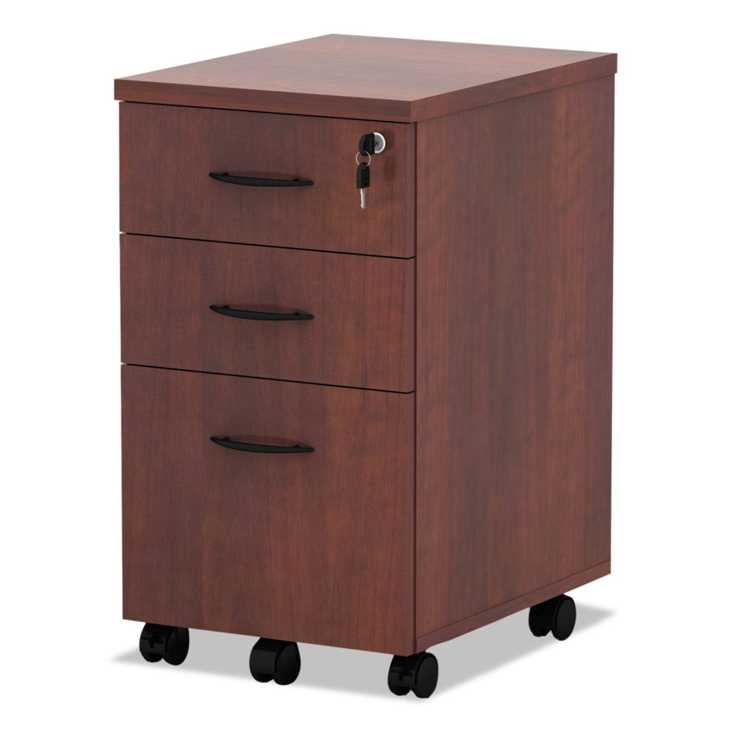 Alera 3 Drawers Vertical Lockable Filing Cabinet, Medium Cherry