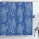 thumbnail image 1 of Cortina de ducha con diseño de astronauta en el cielo, estrellas, traje espacial cósmico, saludo con la mano levantada, juego de decoración de baño de tela con ganchos, 69" de ancho x 70" de largo,, 1 of 2