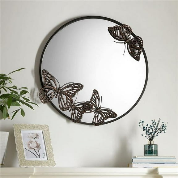 SPI Home 51174 Butterfly Round Wall Mirror