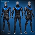 thumbnail image 2 of Disfraz de Cosplay de Batman, Batman, Robin, Batman, superhéroe de Halloween, mono de combate, armadura negra de cuero sintético, conjunto para hombre, 2 of 5