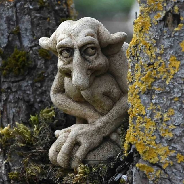Estatuilla de gárgola de resina, figura de jardín de gárgola gótica