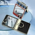 thumbnail image 4 of For Samsung Galaxy Z Flip 6 case, hard PC+PU leather case with ring stand and hinge protection, 4 of 4