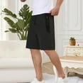 thumbnail image 3 of IYTR Work Shorts for Men Loose Fit Straight-leg Work Pants Classic Solid Color Casual Elastic Waist Summer Sports Drawstring Workout Shorts Black, M, 3 of 8