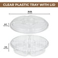 [100 Pack] 10 Inch Round Plastic Appetizer Tray with Lid 5
