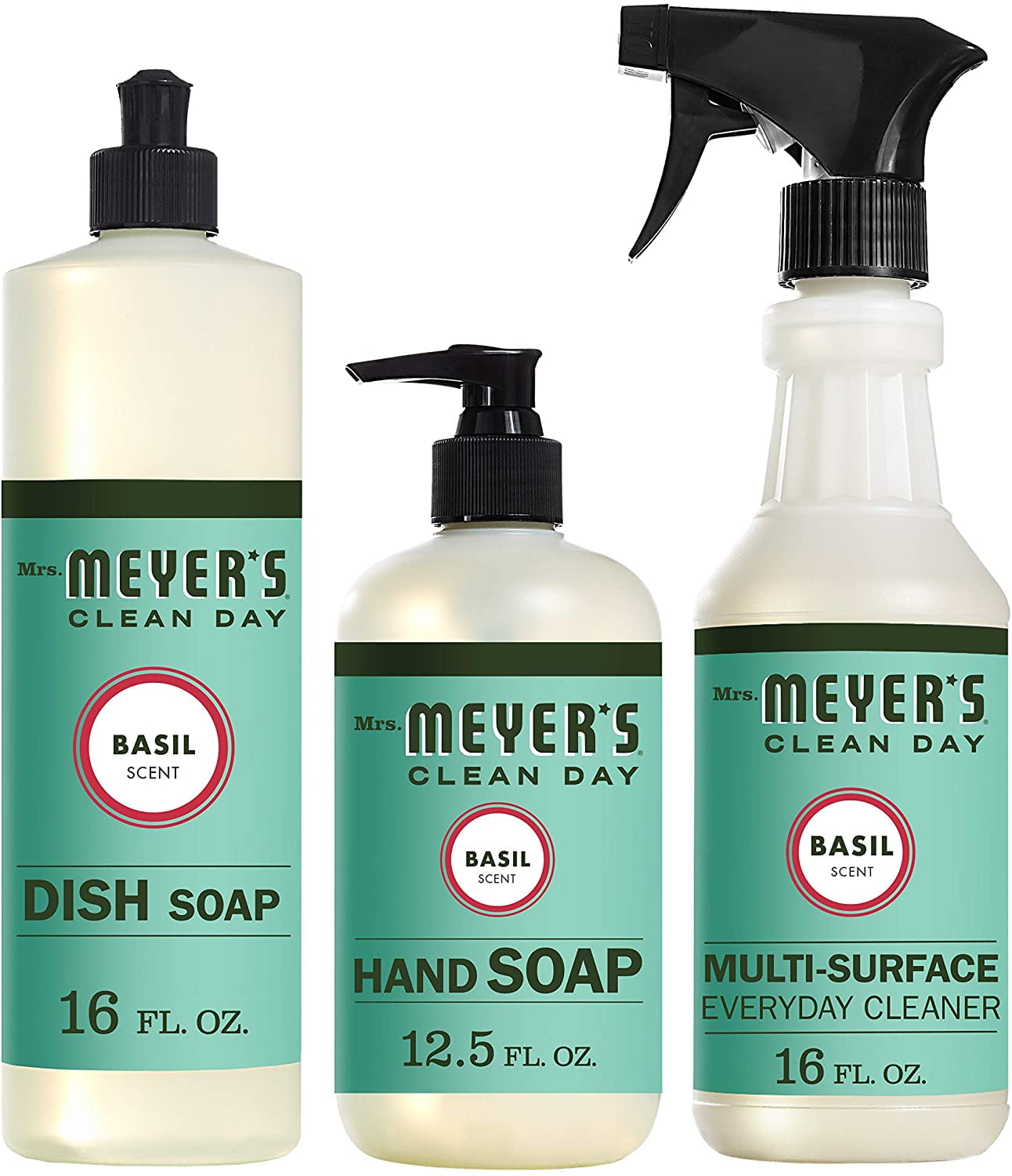 Mrs Meyer S Clean Day Kitchen Basics Set Includes Multi Surface Cleaner Hand Soap Dish Soap Basil Scent 3 Count Pack Walmart Com Walmart Com