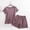 Purple, variant on Goodtrade8 Womens Lounge Sets Plus Size 2 Piece Loungewear Crew Neck Casual Solid Color Short Sleeve Women's Pajamas