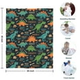 thumbnail image 4 of DarkBlue Cartoon Dinosaurs Names Pattern Blanket,Comfortable Soft Flannel Throw Blanket,All Season,Warm Lightweight Blankets for Sofa Bed Couch Living Room Chair,30"x40", 4 of 4