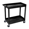 thumbnail image 2 of Luxor Multipurpose 2 Flat Shelves Storage Utility Cart with 2 Shelves Multipurpose Storage Plastic Tub Utility Cart - Black, 2 of 3
