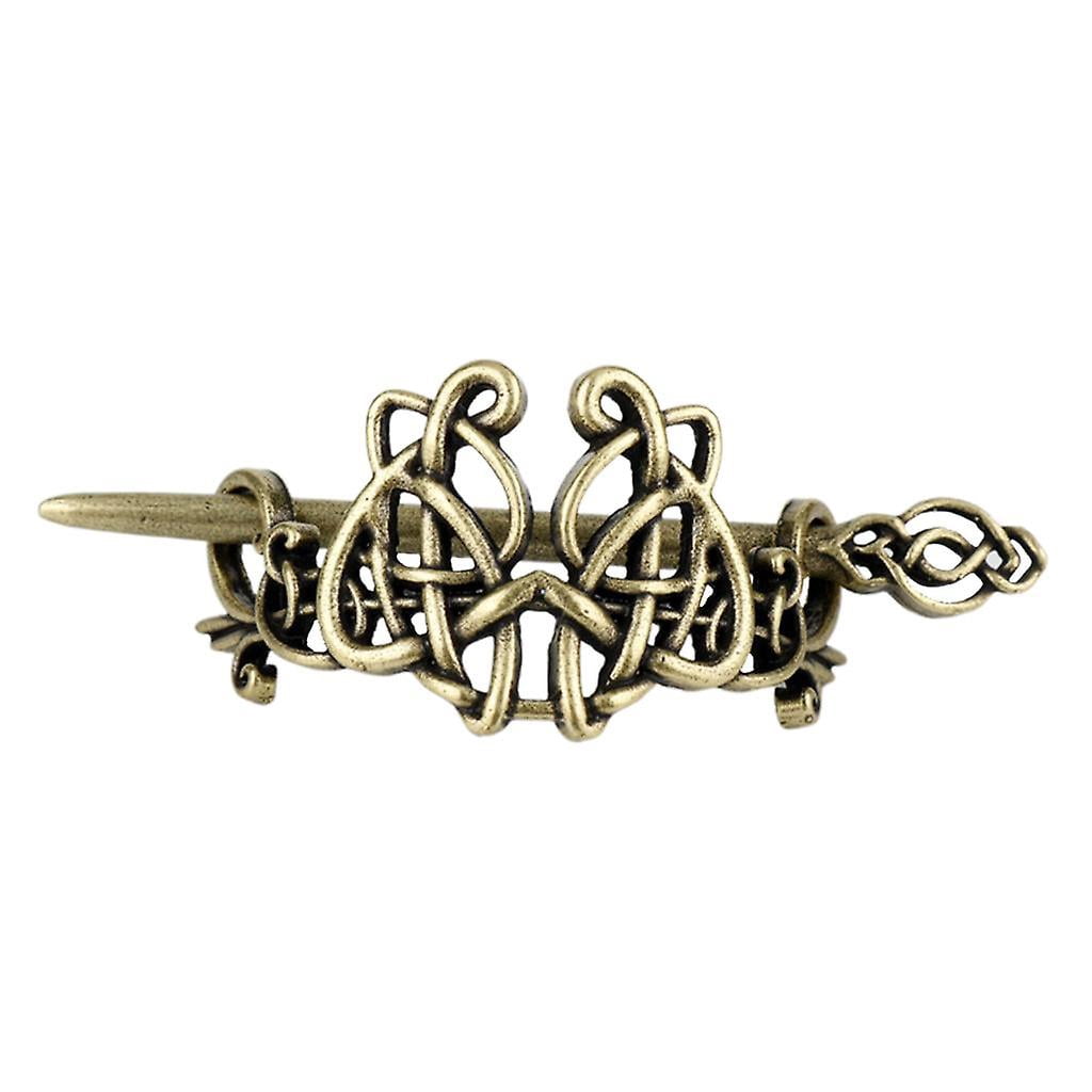 2xViking Celtic Knot Hair Clips Hairpins Metal Stick For Women Antique Bronze