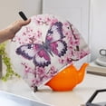 thumbnail image 2 of HELLHERO Teapot Cover Keep Warm Keep Warm Polyester Cavcas, Purple Butterfly Sakura, 2 of 5