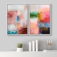 thumbnail image 2 of IDEA4WALL Framed Canvas Print Wall Art Set Bright Pastel Watercolor Paint Stroke Digital Art Abstract Gometric Boho Art Modern Wall Decor Colorful Chic Artwork for Home Decor -, 2 of 5
