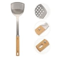 thumbnail image 2 of adviicd Stainless Steel Wok Spatula Wooden Handle Cooking Spatula Kitchen Cooking Utensil Silver,One Size, 2 of 5
