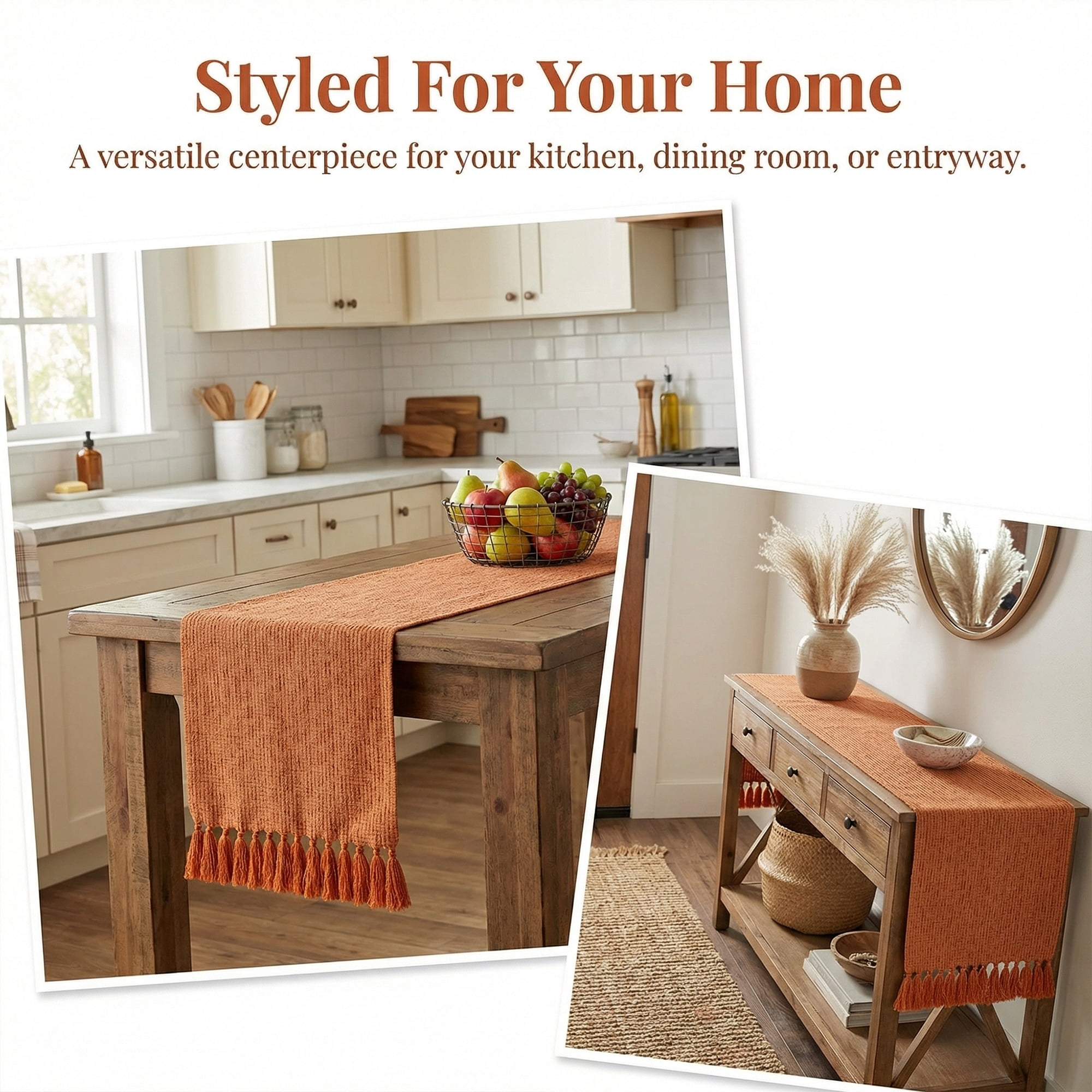 Unique Bargains Washable Polyester Table Runner for Birthday Decorations Orange 13"x108.3"