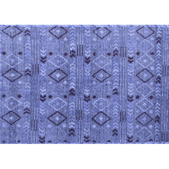 Ahgly Company Indoor Rectangle Abstract Blue Modern Area Rugs, 7' x 9'