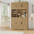 thumbnail image 3 of Homfa 70.9''H Kitchen Pantry with Microwave Countertop, Farmhouse Buffet Hutch, Floor 6 Doors Cupboard Storage Cabinet for Dining Room Kitchen, Nature, 3 of 7