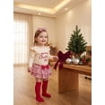 thumbnail image 6 of Loicainy Infant Baby Girl Christmas Outfit 3 6 12 18 Months Letter Romper Striped Shorts Headband Stockings Clothes Set, 6 of 9