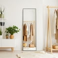 thumbnail image 6 of Mirror Full Length, 59"x16" Floor Mirror with Stand, Aluminum Alloy Frame & Shatterproof Glass Full Body Mirror, Standing Hanging or Leaning Against Wall for Bedroom Closet, 6 of 8