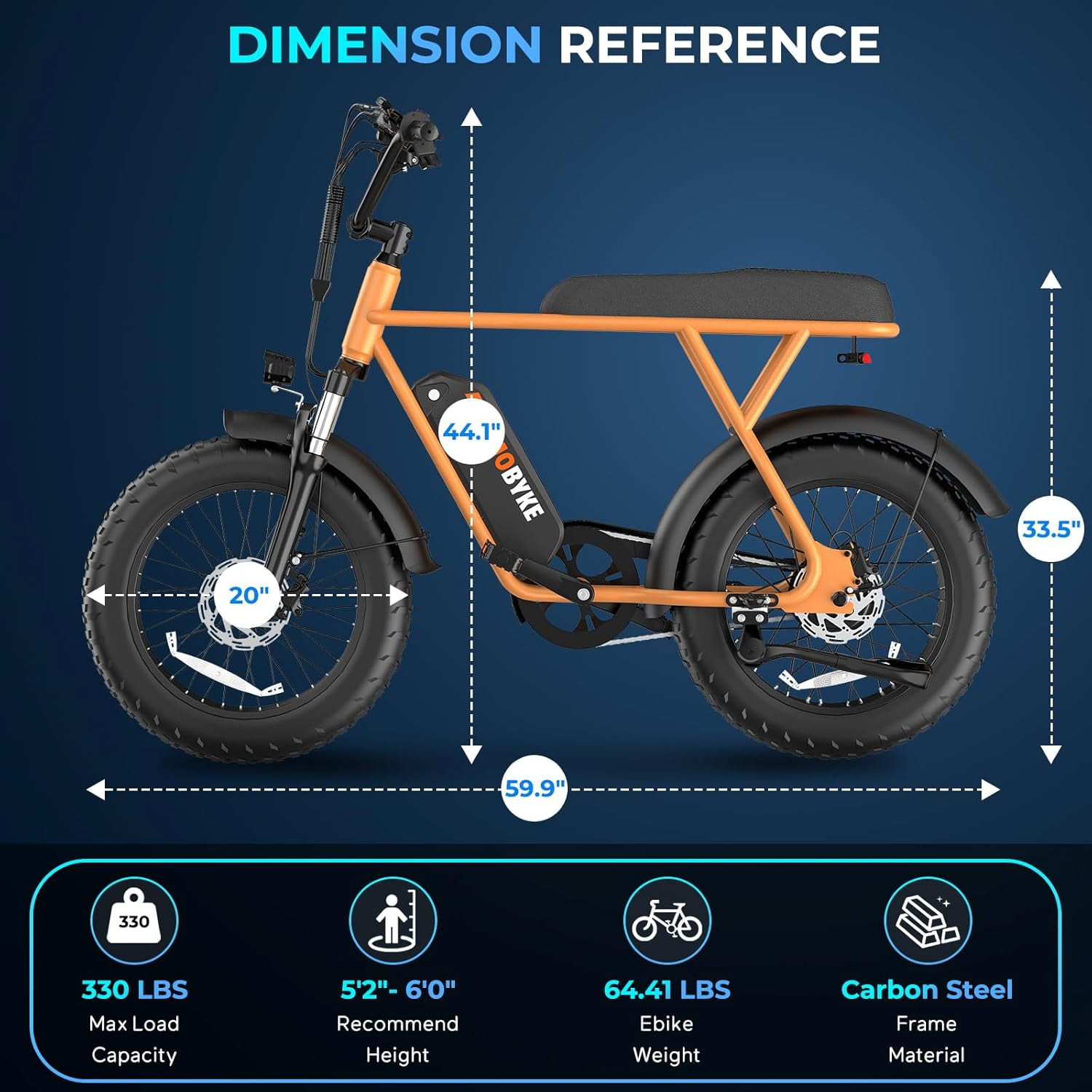 Tamobyke T63 Electric Bike for Adults,750W Motor,36V/13Ah Battery,20"x4.0" Fat Tire E-Mountain Bike,UL2849
