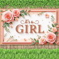 thumbnail image 3 of Floral Design It's a Girl Banner Decorative Flowers Pink Roses for Baby Shower Gender Reveal Newborn Party Indoor Celebration, 3 of 8
