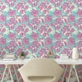 thumbnail image 2 of Ambesonne Floral Peel & Stick Wallpaper for Home, Flower Motifs Vintage Art, 13"x36", Pale Fuchsia Seafoam, 2 of 5