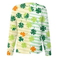thumbnail image 4 of yuCgh Women's Long Sleeve Nursing Jacket with Stand Collar, Single Breasted St. Patrick's Day Print, Casual Work Uniform Top,Beige 5XL, 4 of 5