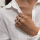 thumbnail image 5 of Juego de anillos vintage sencillos con forma de llama y navaja de afeitar, hoja desgastada hueca y corazón abierto, 5 of 5
