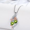thumbnail image 5 of Taioiat Double Birthstone Necklaces for Women 18K Gold Plated Birthstone Rose Flower Jewelry Anniversary Valentines Day Mother's Day Birthday Gifts for Her Wife Girlfriend Mom, 5 of 7