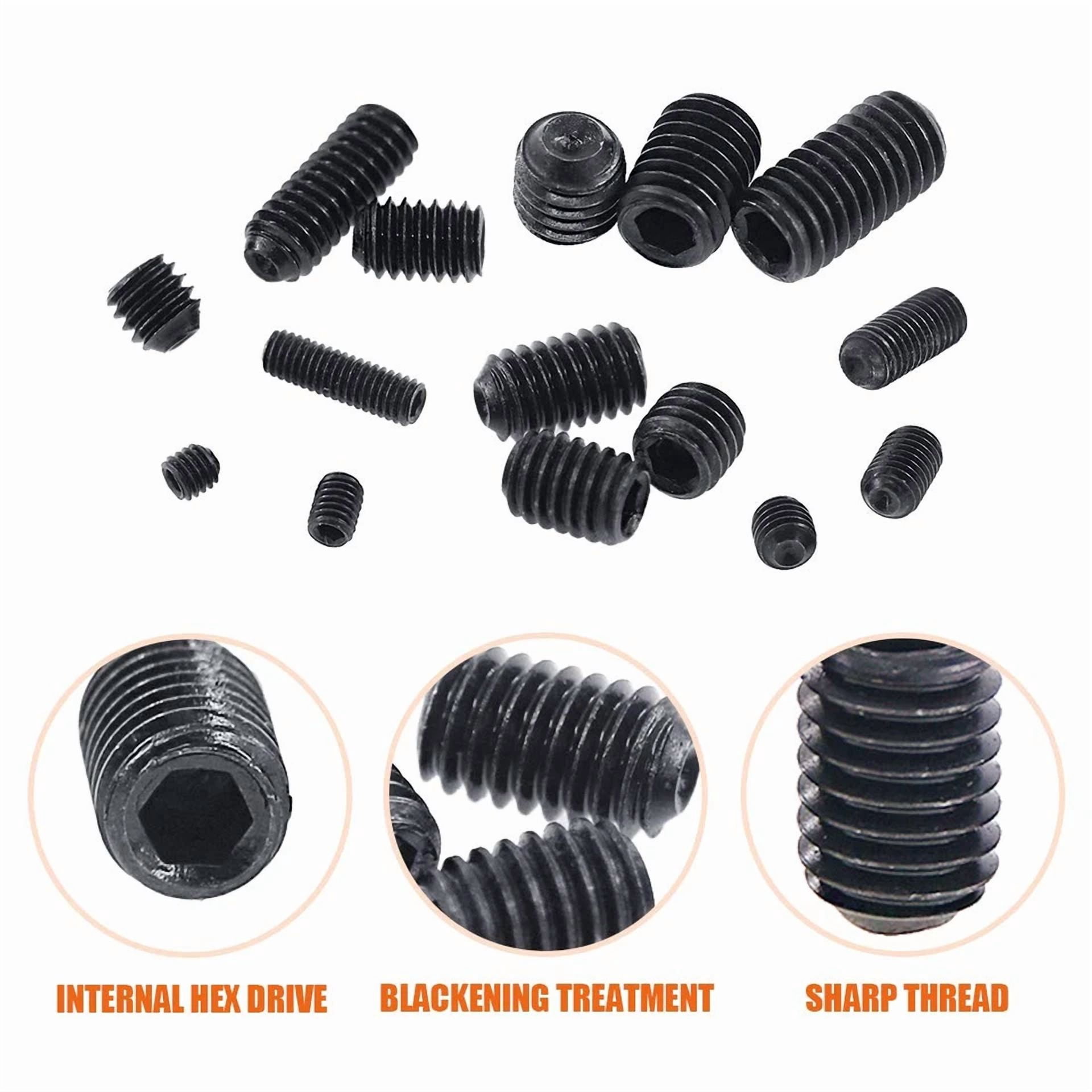 CIRCLE- 450Pcs M3/M4/M5/M6/M8 Allen Head Socket Hex Grub Screw Set Assortment Kit With I
