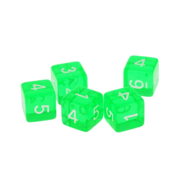 Dados acrílicos de varios lados 5 unids/set D6 juegos 5 colores Zulema Dados varios lados