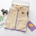 thumbnail image 2 of Nwiuh Baby Boys Girls Winter Thick Vest Soft Sleeveless Waistcoat Cartoon Zipper Jacket (Beige, 3-4 Years), 2 of 9