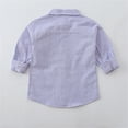 thumbnail image 3 of HAOTAGS Button-Up Shirts Boys Long Sleeve Shirts, Classic Cotton Striped Causal Shirt Light Blue 4 Years, 3 of 3