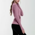 thumbnail image 3 of Maplenight Long Sleeve Shirts for Women Crew Neck Half Zip Pullover Tops Solid Color Workout Hiking Running Athletic Tops with Pockets, 3 of 7
