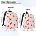 thumbnail image 2 of Xecao Strawberry Canvas College Laptop Backpack, a durable rucksack designed for both men and women, ideal for travel, school, and daily use-Medium, 2 of 5