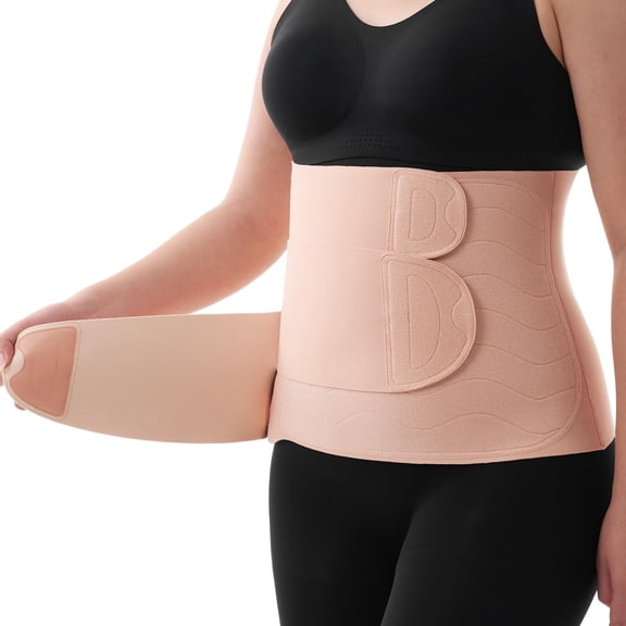 Momcozy Ergowrap Postpartum Belly Band, 3D Abdomen Lifting & Ergonomic Back Support Abdominal Binder, Seamless & Invisible Wrap Shapewear for Postpartum C-Section Recovery, Daily Wear, Exercise