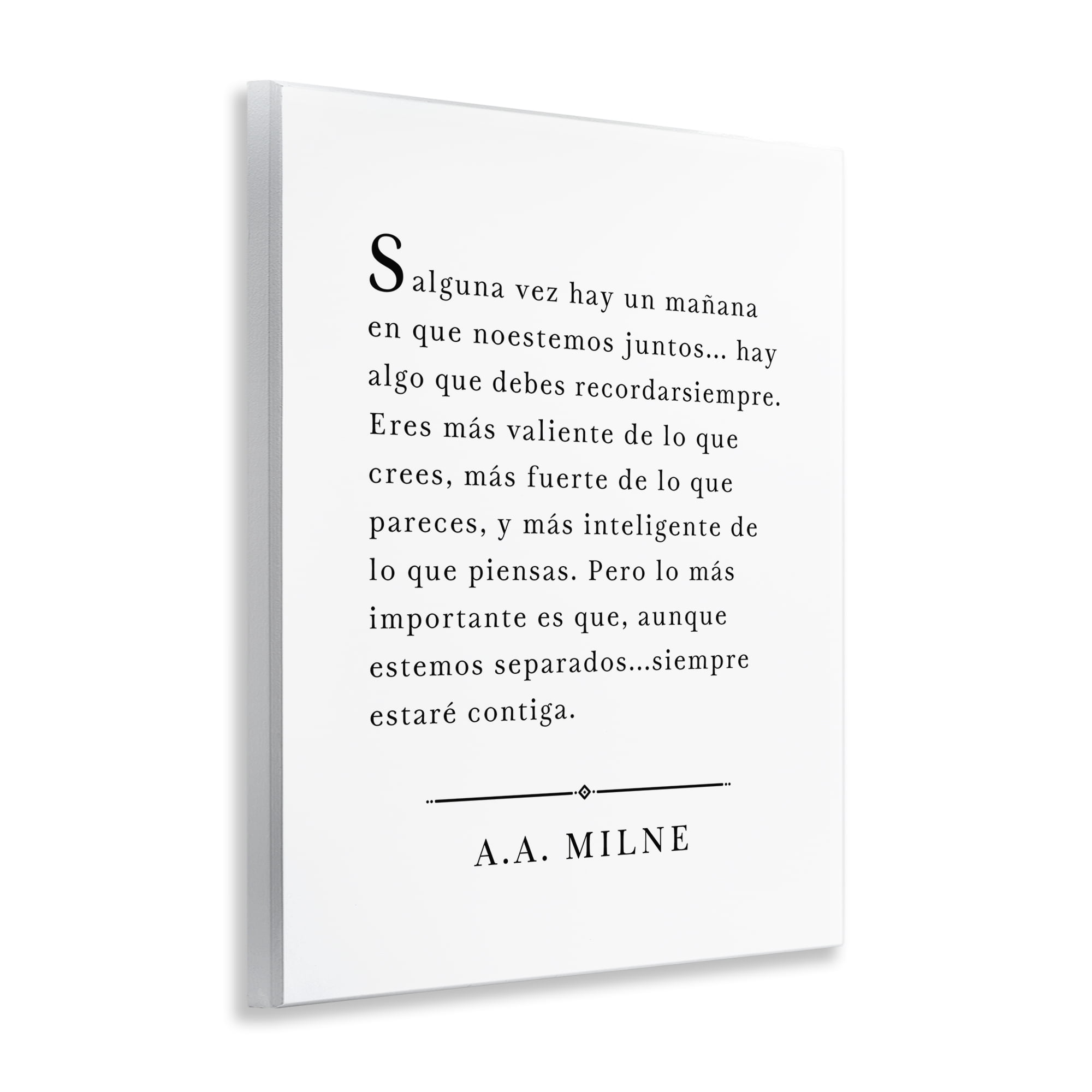 Stupell Industries Siempre Contigo - A.A. Milne Inspirational Quotes & Sayings Painting Unframed Art Print Wall Art, 11 x 14