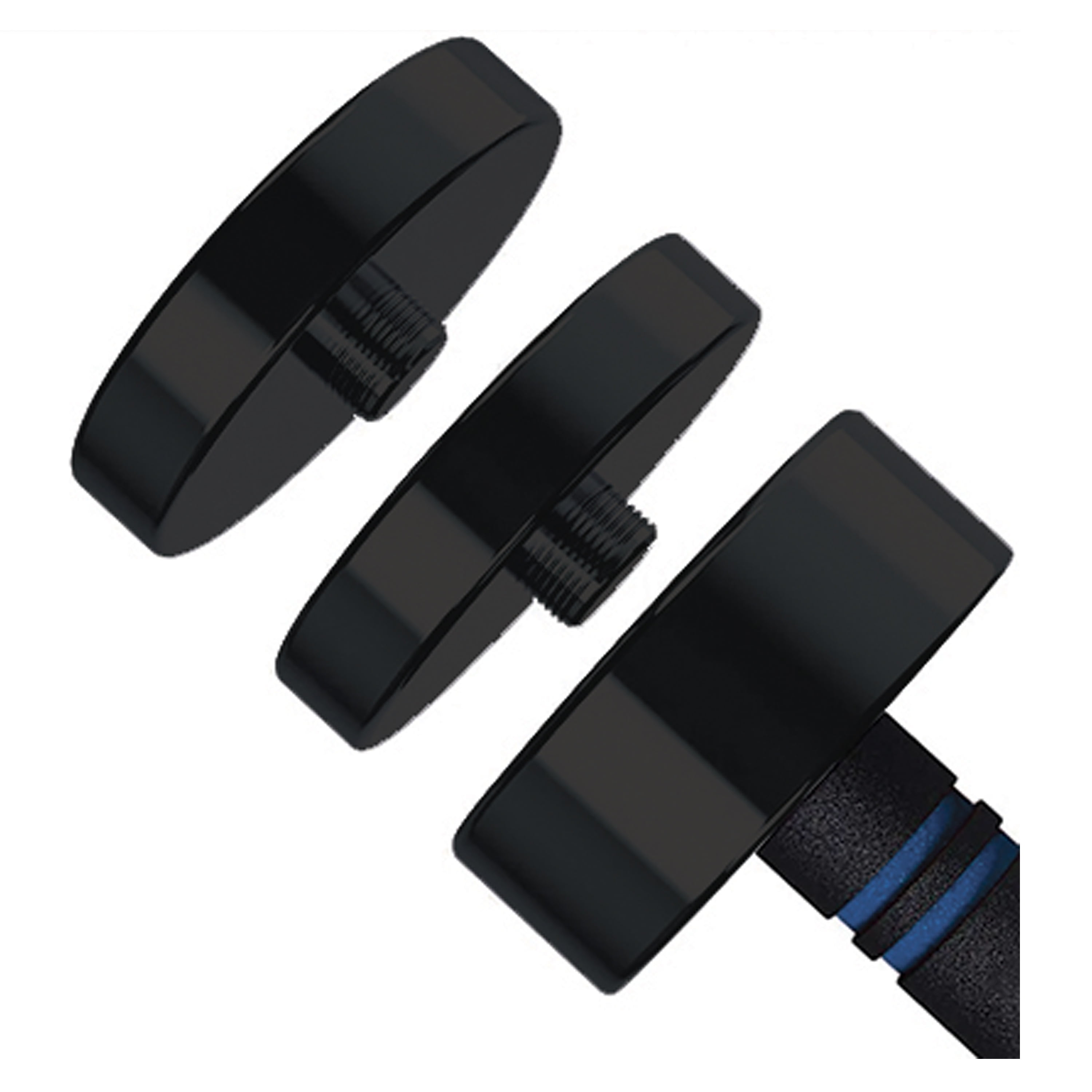 CAP  6-in-1 Adjustable Threaded Dumbbell with Foam Handle, Black/Blue -  Fast Adjust from 1 to 15 Pounds