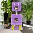 thumbnail image 2 of Demi Bonn 44" Monster-Themed Cat Tree Tower with 2 Condo, Kitten Plush Habitat with Scratch Posts Toy Cat Tree House, Purple, 2 of 8
