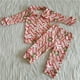 thumbnail image 1 of Conjunto de ropa de dormir para niños y niñas, ropa de dormir con bordado de pan de jengibre, pantalones de rayas rosas, pijamas para niños pequeños, venta al por mayor, 1 of 4