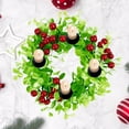 thumbnail image 6 of Christmas Candlestick Wreath Holiday Party Artificial Greenery Wreath for Thanksgiving Christmas Party Wedding Table Fireplace Decoration Home Kitchen Ornaments 11.81 inch, 6 of 6