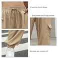 thumbnail image 3 of Pantalones Largos Casuales, Pantalones Casuales Para Mujer Amigables Con La Piel, 4 Bolsillos, Cierre De Cordón, Cintura Media Para Ir De Compras ANGGREK Albaricoque S, 3 of 6
