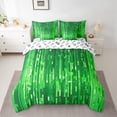 thumbnail image 2 of Homewish Pixel Geometric Striped 7-Piece Bedding Comforter Set,Neon Green King Bedding Sets,Stripes Lines Bed Sheets For Kids,Super Cozy Room Decor Reversible, 2 of 8